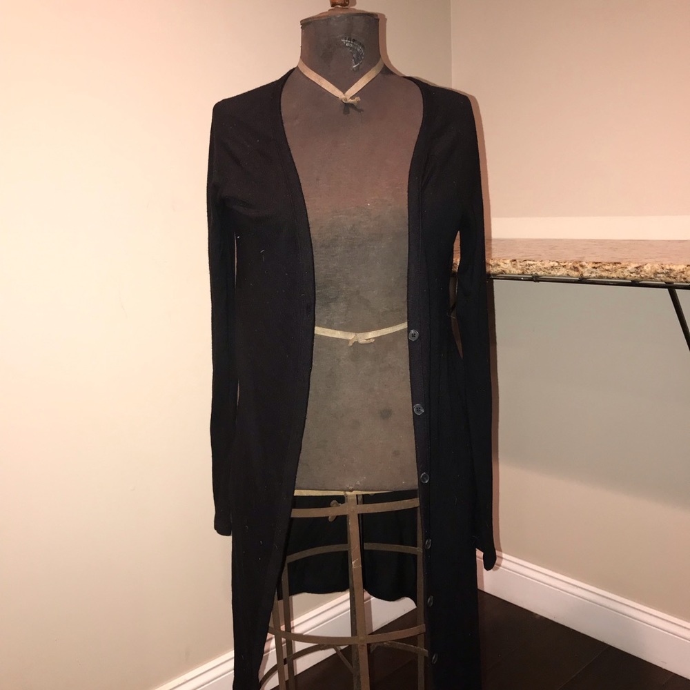 black maxi length cardigan
